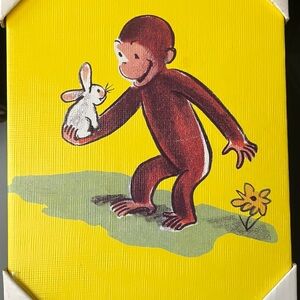 Yellow Canvas - Curious George wall art